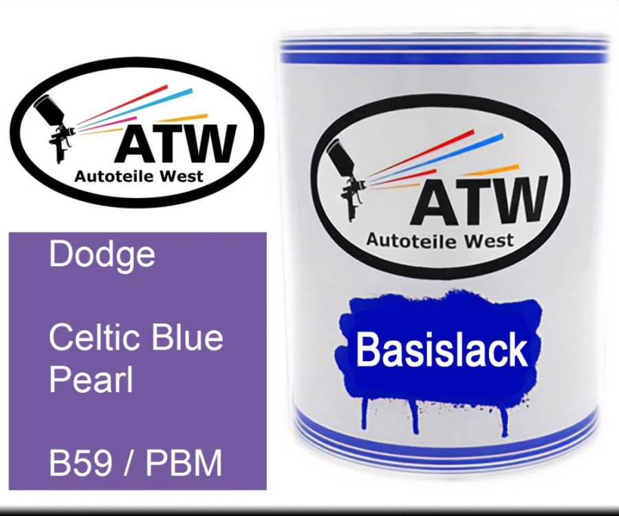 Dodge, Celtic Blue Pearl, B59 / PBM: 1L Lackdose, von ATW Autoteile West.